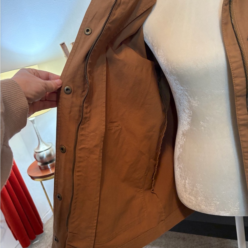 Old Navy Tan Canvas/Barn Jacket with Corduroy Collar - Picture 4 of 13